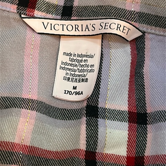 Medium Victoria’s Secret plaid button down pajama top - Picture 2 of 3